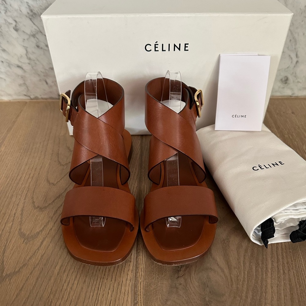 Celine Women's Brown Leather Sandals